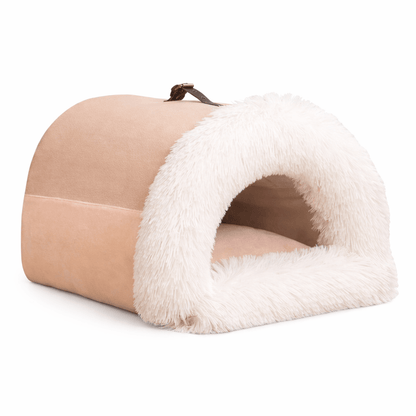 Paws Furfinity 1 50 x 40 x 34 cm / Brown Warm Plush Enclosed Pet Nest Bed