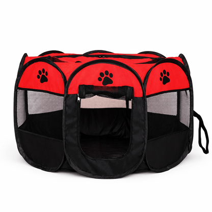 Paws Furfinity 1 90 x 90 x 60 / Red Foldable Pet Playpen for Cats and Dogs