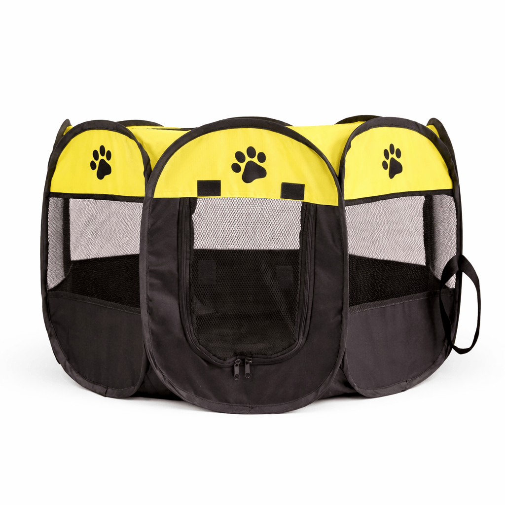 Paws Furfinity 1 90 x 90 x 60 / Yellow Foldable Pet Playpen for Cats and Dogs