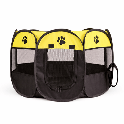 Paws Furfinity 1 90 x 90 x 60 / Yellow Foldable Pet Playpen for Cats and Dogs