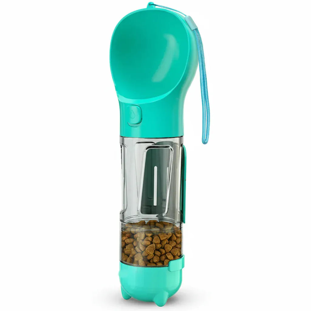 Paws Furfinity 1 Blue / 500ml with food box Portable Dog Water Bottle with Food Box (500 ml)