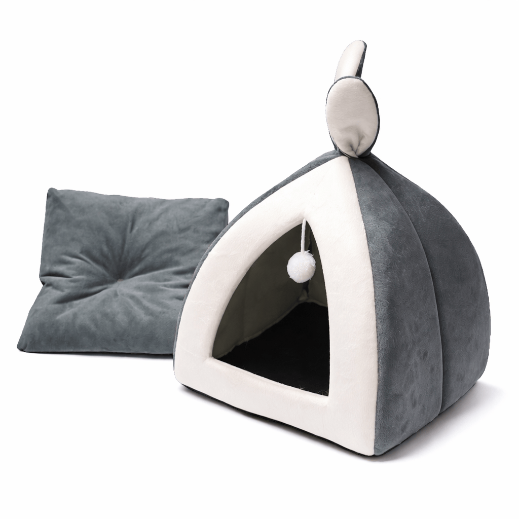 Paws Furfinity 1 Grey / L Cozy Enclosed Cat House Bed