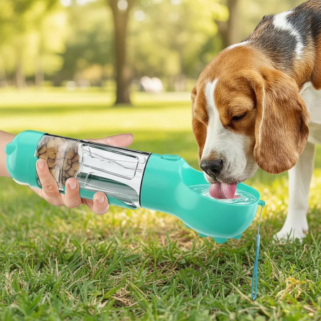 Paws Furfinity 1 Portable Dog Water Bottle with Food Box (500 ml)