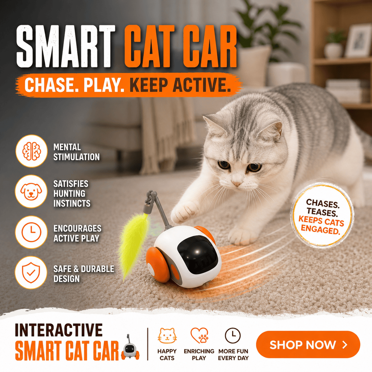 Paws Furfinity 1 Smart Remote Control Cat Car