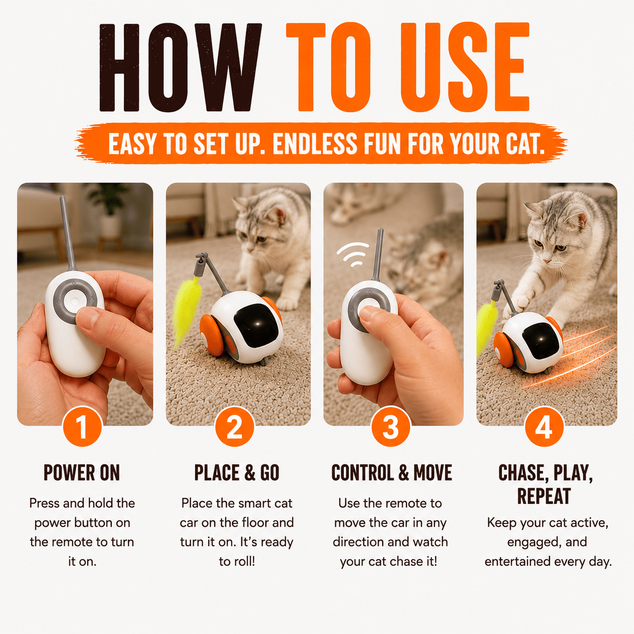 Paws Furfinity 1 Smart Remote Control Cat Car