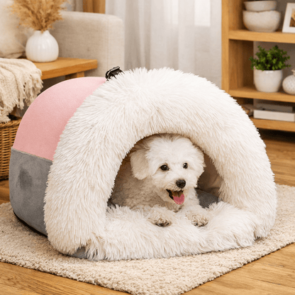 Paws Furfinity 1 Warm Plush Enclosed Pet Nest Bed