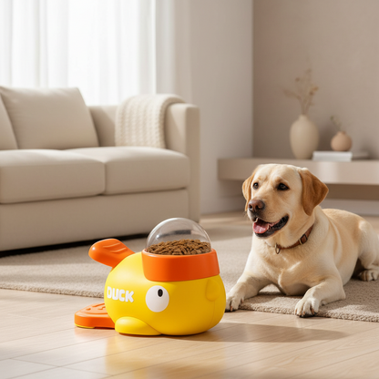 Paws Furfinity 1 Yellow Interactive Duck Treat Dispenser Toy