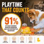 Paws Furfinity 1 Yellow Interactive Duck Treat Dispensing Toy